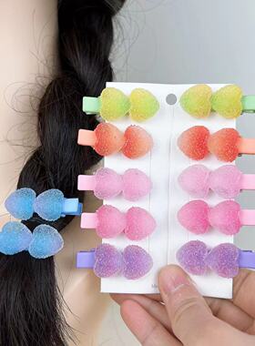 发夹可爱小熊鸭嘴夹爱心星星软糖