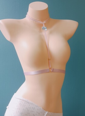 T字蕾丝颈带低胸项圈纯欲颈圈简易性感挂脖美胸深V脖环