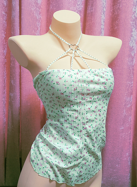 高级感颈圈镂空束缚内衣挂脖链