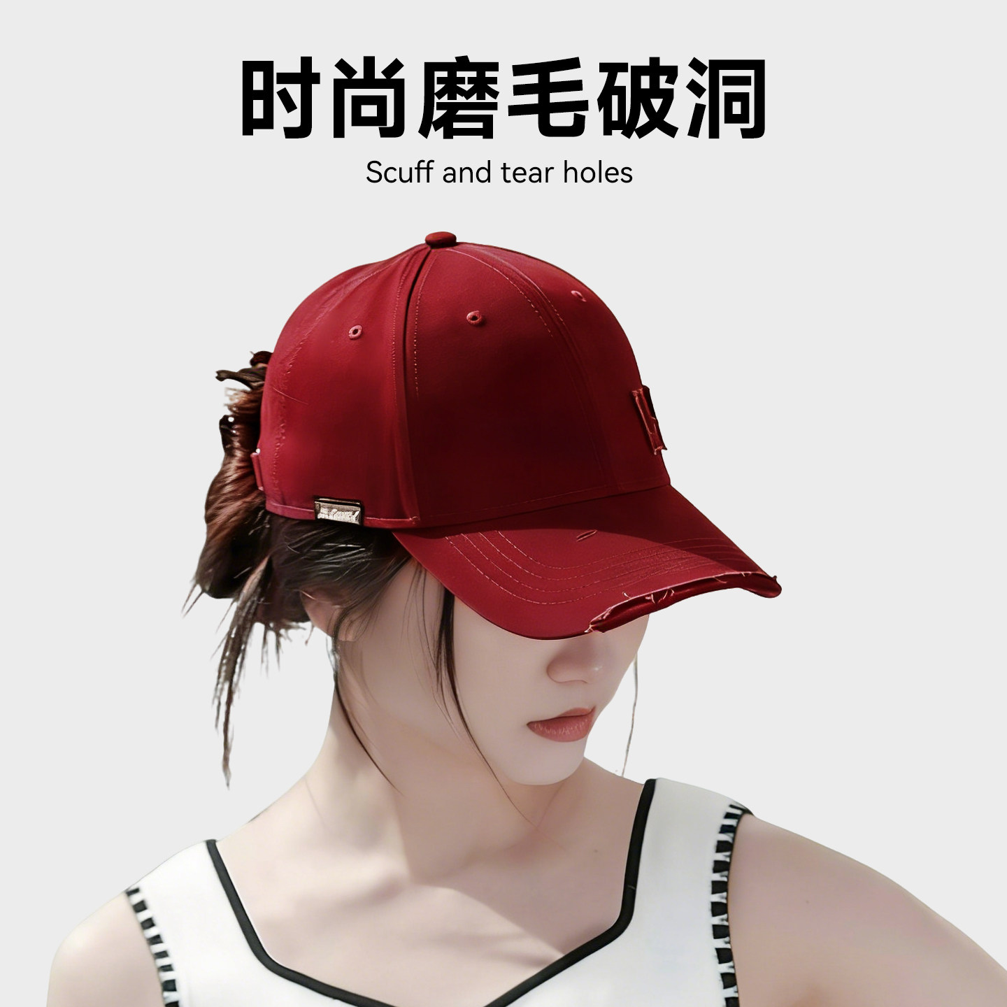 lackpard帽子女显脸小纯棉硬顶棒球帽秋冬防晒加大加深咖色鸭舌帽