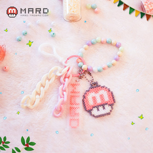 MARD/马尔德 拼豆配件 金属镀膜钥匙环 彩色五角星钥匙环 - 图0