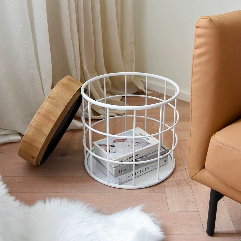 特价!设计师款复古家具带储物收纳功能凳子原木雕刻时光年轮茶几 - 图2