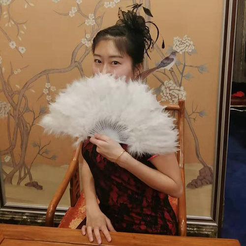 白色网纱羽毛小礼帽发饰发夹欧美复古新娘结婚派对表演拍照头饰品 - 图0