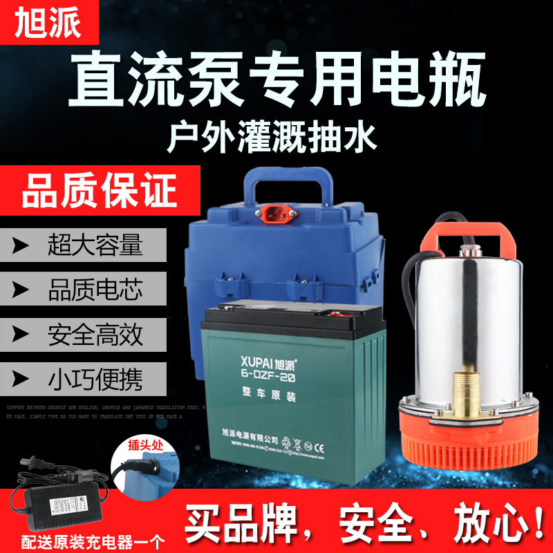 充电式直流潜水泵瓶电动车浇菜农用家专用池抽水泵机12v24v48伏60-图1