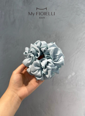 吴昕同款纯色花苞褶皱发圈头饰女