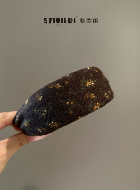 秋冬新款发箍复古咖色小碎花发卡