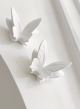 新家的100个快递!法式石膏蝴蝶客厅治癒情绪装饰摆饰3d立体氛围感