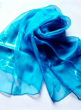 多色渐变真丝长巾女春秋桑蚕丝巾