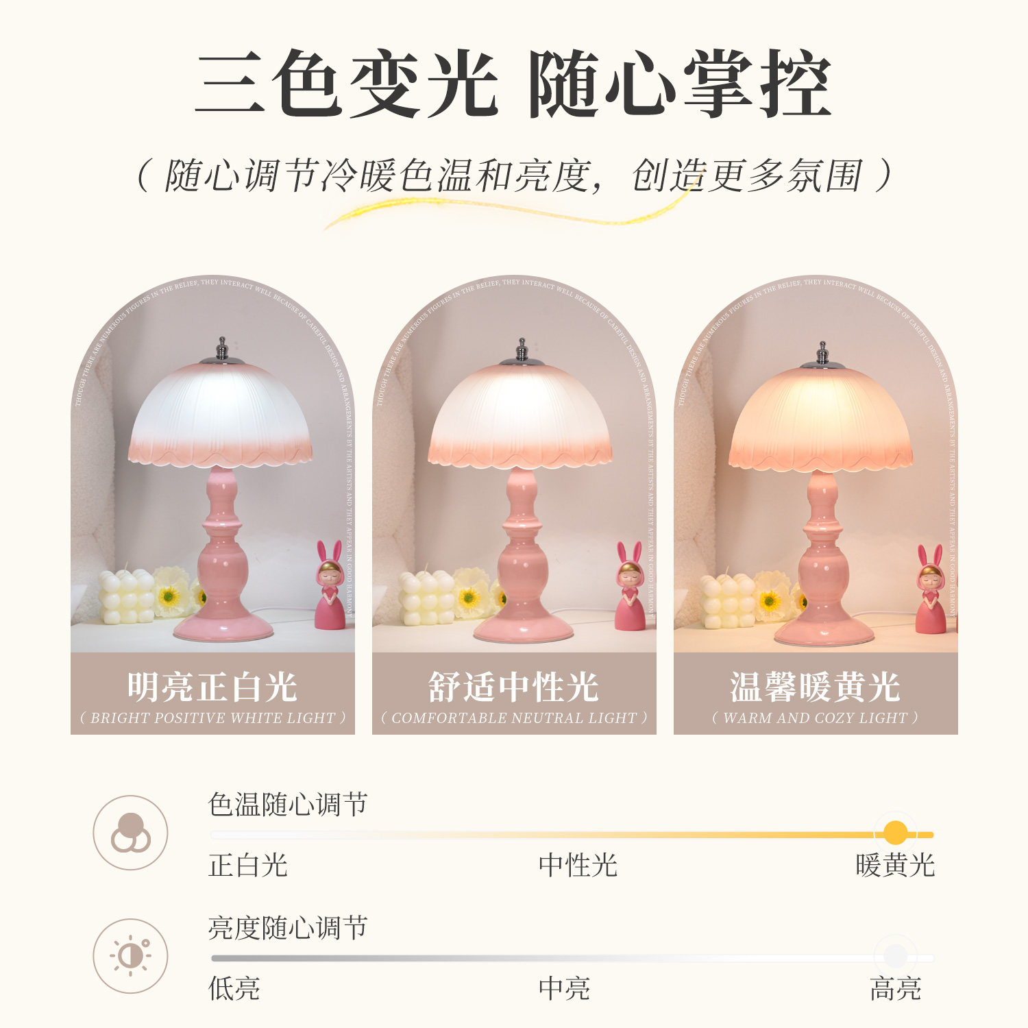 女孩台灯卧室床头灯轻奢高级2025新创意儿童公主房布置装饰小夜灯