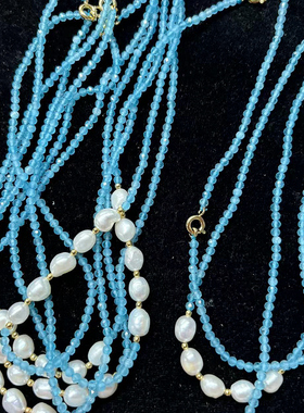 liberty 小众原单 天然石+巴洛克天然珍珠项链