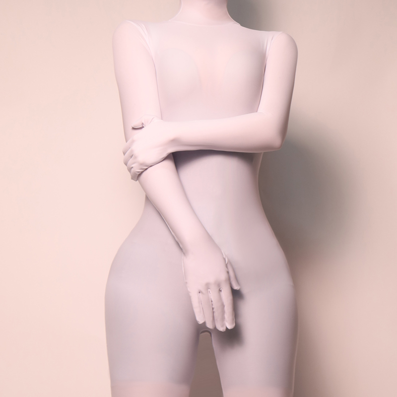 Moli's Zentai 莫丽斯入替肌 白色定制全包紧身衣 莱卡 氨纶 - 图3