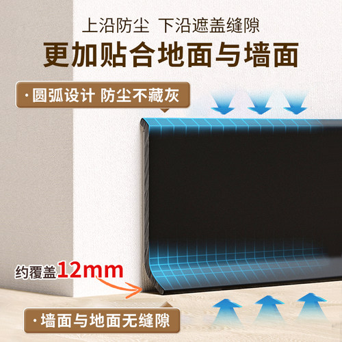 踢脚线自粘地脚线pvc软塑料防水防潮条自己安装贴脚线墙角线装饰 - 图1