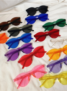 墨镜透明果冻色个性风太阳眼镜