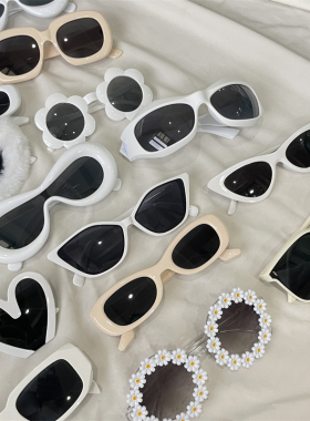 男女奶白色猫眼墨镜太阳眼镜