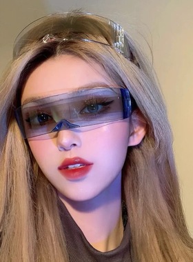 科技感长方形赛博朋克一体式墨镜