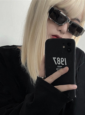 镜面金属方形酷辣妹男女太阳眼镜