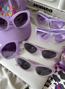 紫色高级感护眼太阳眼镜