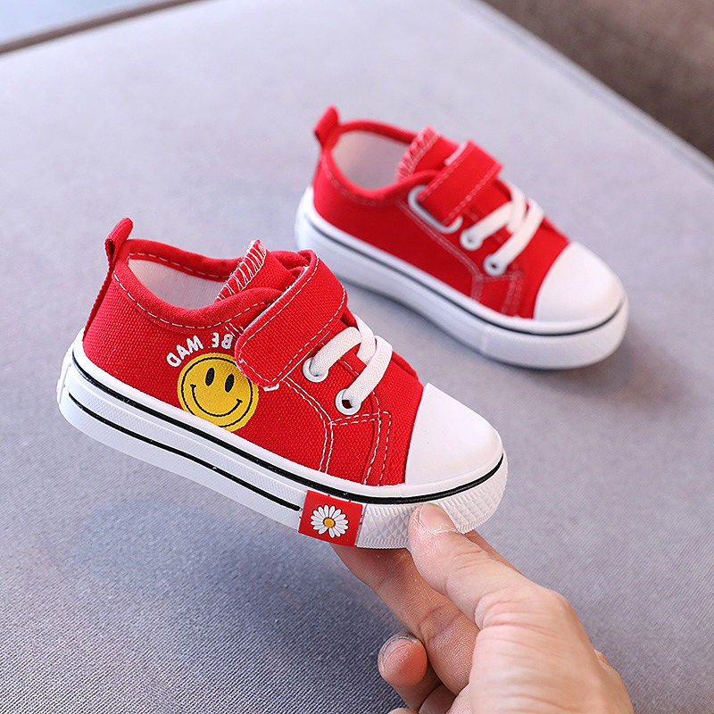 宝宝实心底春秋季儿童帆布鞋休闲女童鞋男童板鞋透气饼干鞋学步鞋