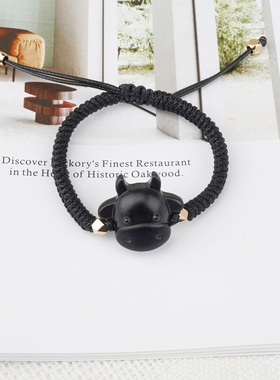 隐山檀木本命年转运萌牛手链情侣