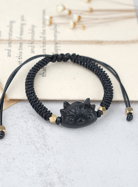 小龙檀木手工编织手绳七夕礼物