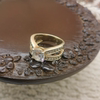Vintage medieval European return 925 silver gilt zircon ring No. 17