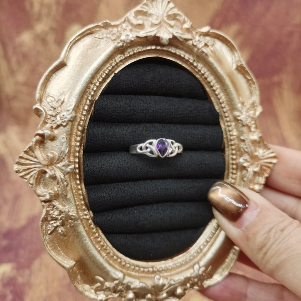 Vintage中古欧洲回流925银紫水晶戒指16号,淘宝优惠券,粉丝福利购,淘宝优惠卷