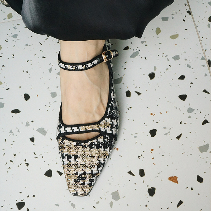 17号的下午| 法式经典粗呢珠片千鸟格 小猫跟玛丽珍单鞋女高跟鞋,淘宝优惠券,粉丝福利购,淘宝优惠卷