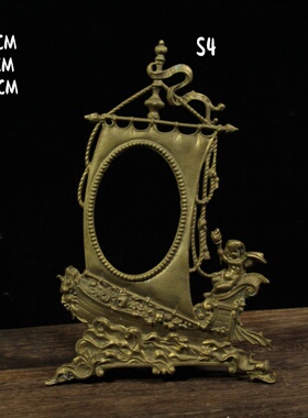 vintage欧式复古黄铜金属架子画架相框托架子拍摄桌面展示架摆件