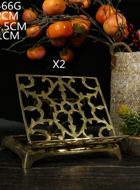 vintage复古纯黄铜精品摆件书架北欧式西洋画架拍摄工艺品精软装