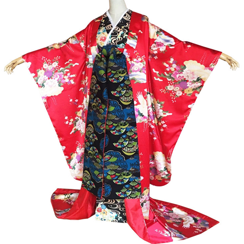 花魁和服套装中华吴服汉服古装新娘秀和服礼服大振袖拖尾日式和风_虎窝淘