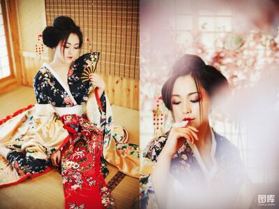 原创艺妓花魁和服套装大振袖和服cos写真直播舞台演出服量大优惠 虎窝淘