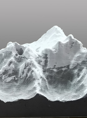 雪山鱼缸造景珠峰水泥工艺品