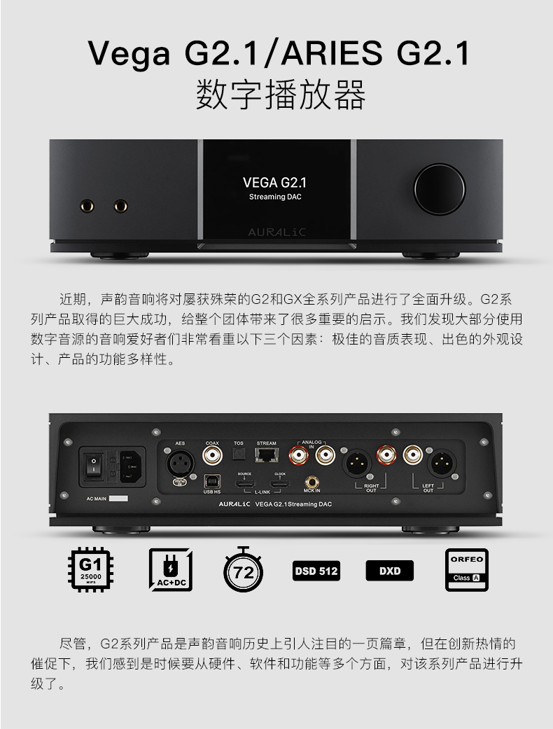 AURALIC声韵 白羊座Aries/织女星VEGA G2.1数字音乐播放器解码器 - 图2