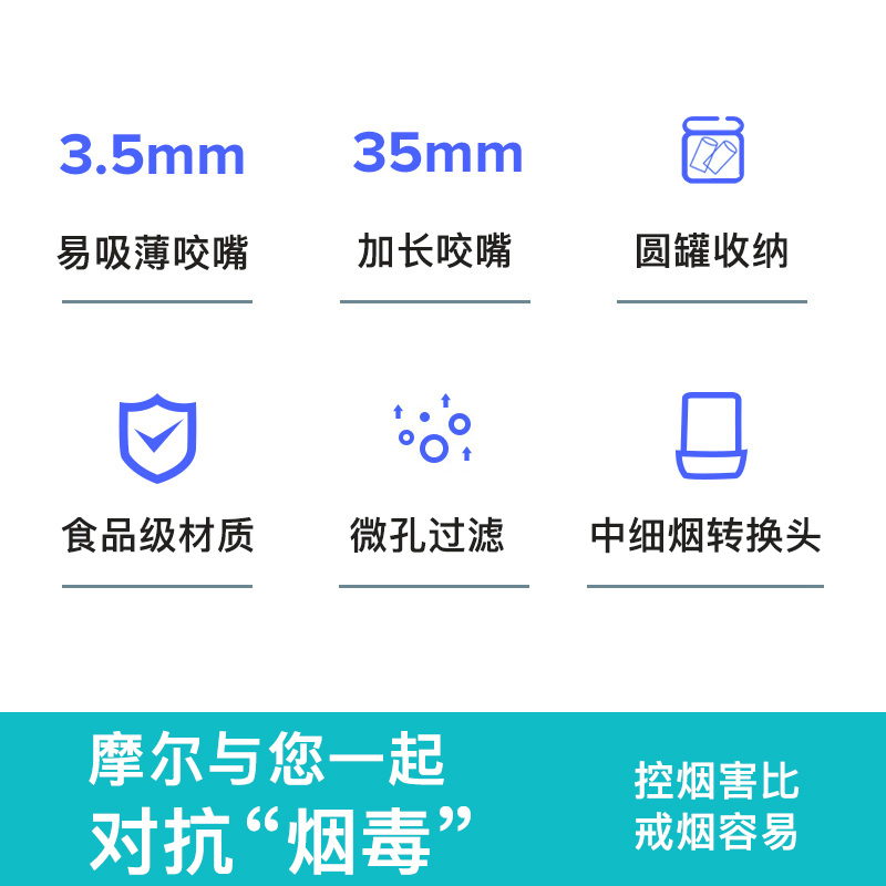摩尔一次性烟嘴过滤器粗中细支三用正品男香烟焦油专用抽吸烟滤咀 - 图2