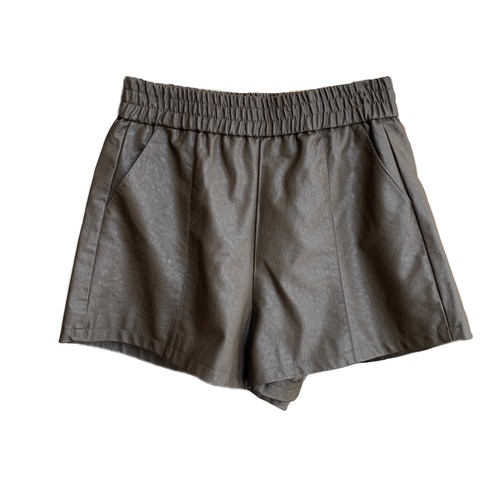 AMR UU◆搭配神器 大长腿高腰宽松阔腿短裤pu皮裤女2024秋冬新款 - 图3