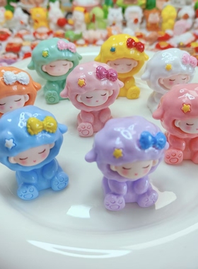 【对对碰】细闪坐兔坐羊站猫创意diy树脂小高款家居装饰摆件饰品