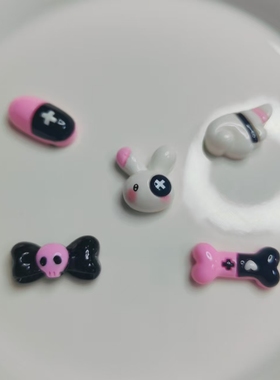 【连连看】甜酷兔兔可爱树脂创意DIY手工材料手机壳奶油胶配件