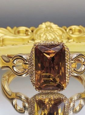 欧美复古风虎眼石碧玺手镯轻奢时尚小众女手饰2025年新款