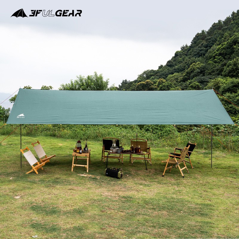 三峰户外天幕 超轻钓鱼多用途天幕布露营帐篷 防雨防晒遮阳棚铝杆 - 图1