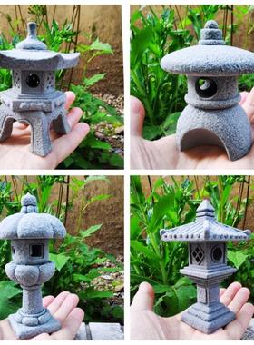 紫砂三潭映月枯山水微景观灯塔