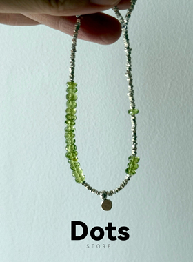 Dots Store原创手作孤品【沐青】绿橄榄石925纯银蛇年绿手链