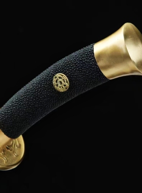 仿古银金属鞘鱼皮紫铜绣春刀一体刀剑雁翎刀防护武术太极刀未开刃