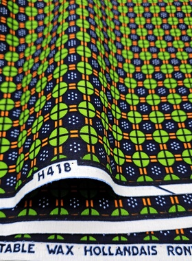 蜡染布绿色非洲全棉衣服新设计