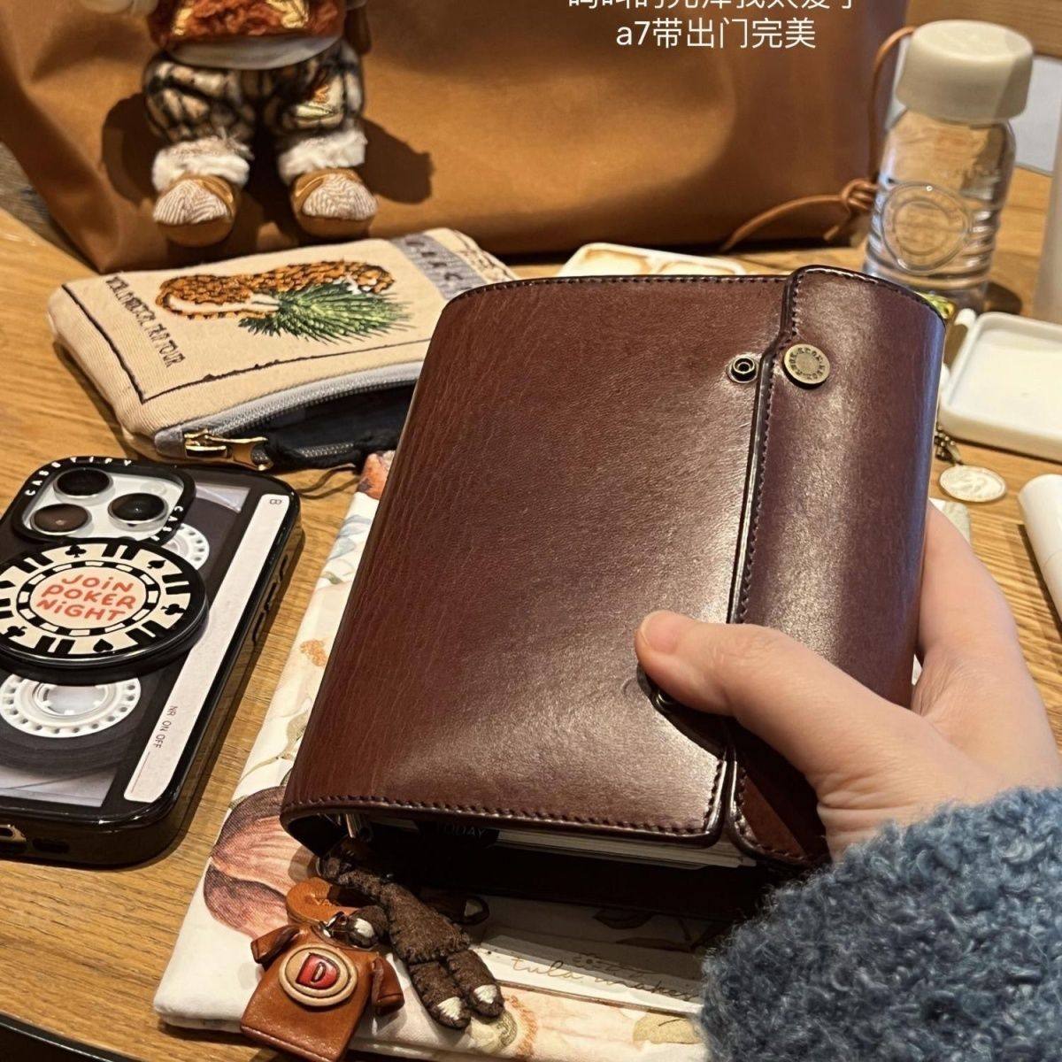 复古棕色m5手帐活页本手工皮质三折女学生旅行日程日记事笔记本子,淘宝优惠券,粉丝福利购,淘宝优惠卷