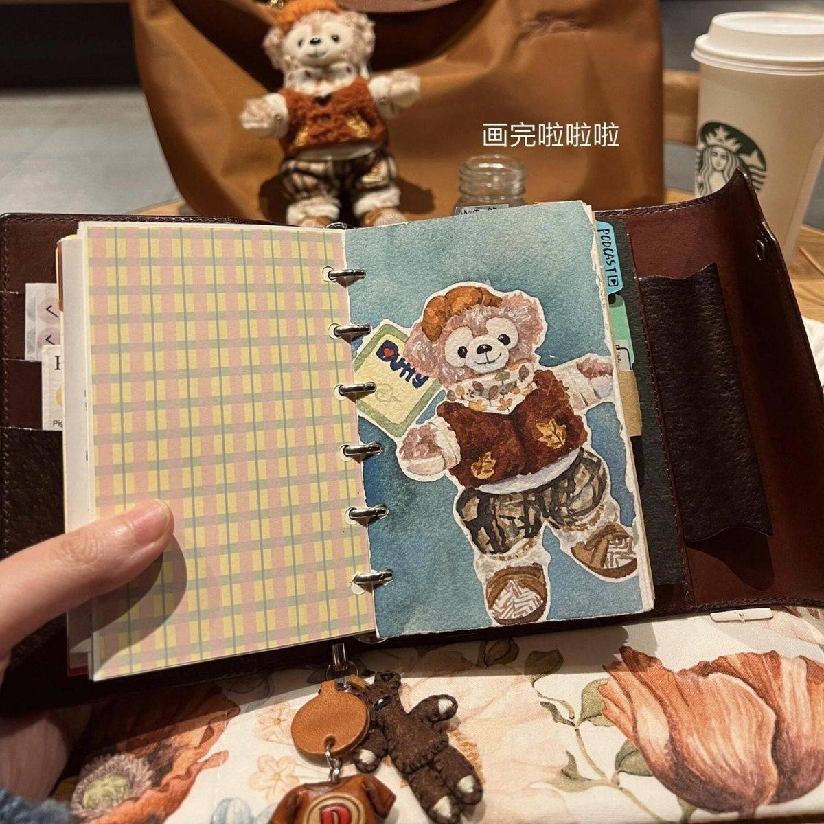 复古棕色m5手帐活页本手工皮质三折女学生旅行日程日记事笔记本子,淘宝优惠券,粉丝福利购,淘宝优惠卷