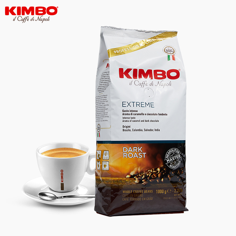 KIMBO/竞宝 意大利进口咖啡豆 意式醇香可代现磨咖啡粉 蓝标1kg