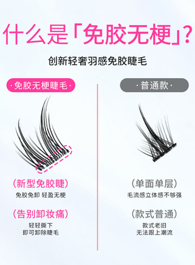 睫语妖妖免胶无梗自粘假睫毛太阳花自然款淡妆素颜狂野猫精灵漫画