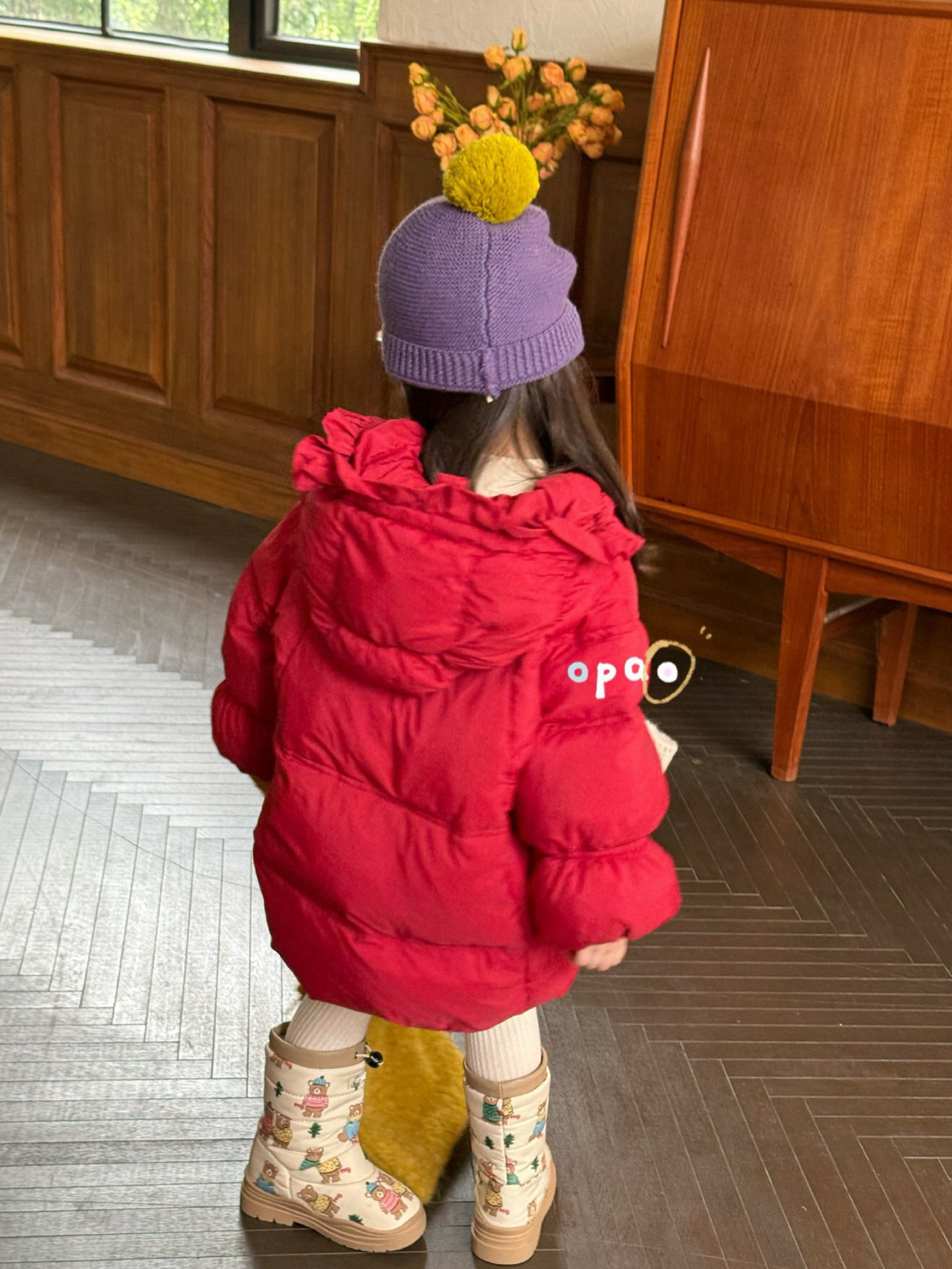 凡妈童装2025冬季新款女童小童韩版可爱花瓣帽连帽中长羽绒服洋气,淘宝优惠券,粉丝福利购,淘宝优惠卷