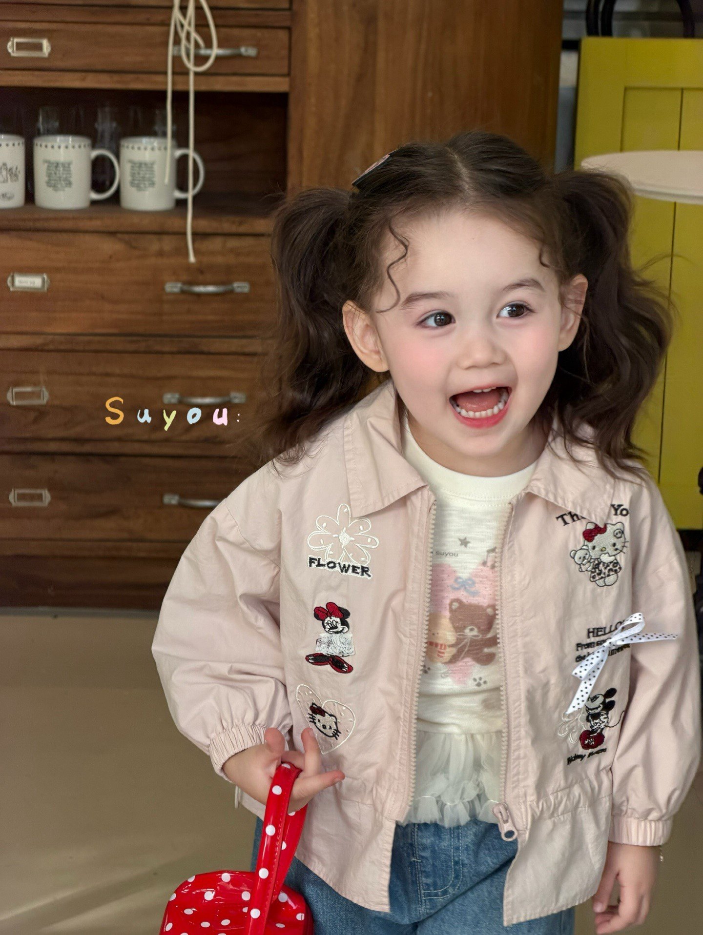 凡妈童装26春新款女童小童韩版米奇刺绣棉质外套打底衫直筒牛仔裤,淘宝优惠券,粉丝福利购,淘宝优惠卷