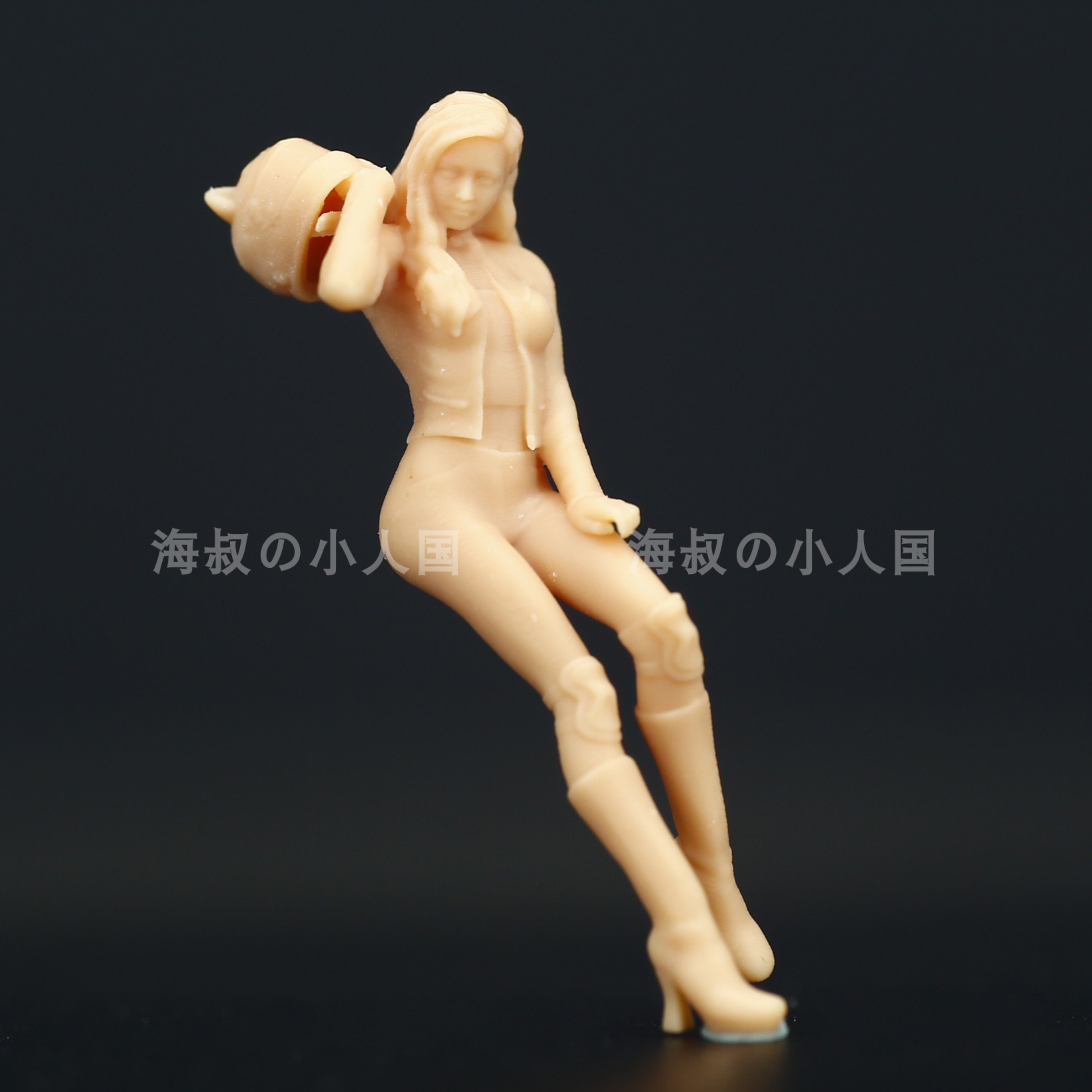 【海叔】A072哈雷机车男女1:64公仔人偶模型手办1:43微缩白模小人 - 图2